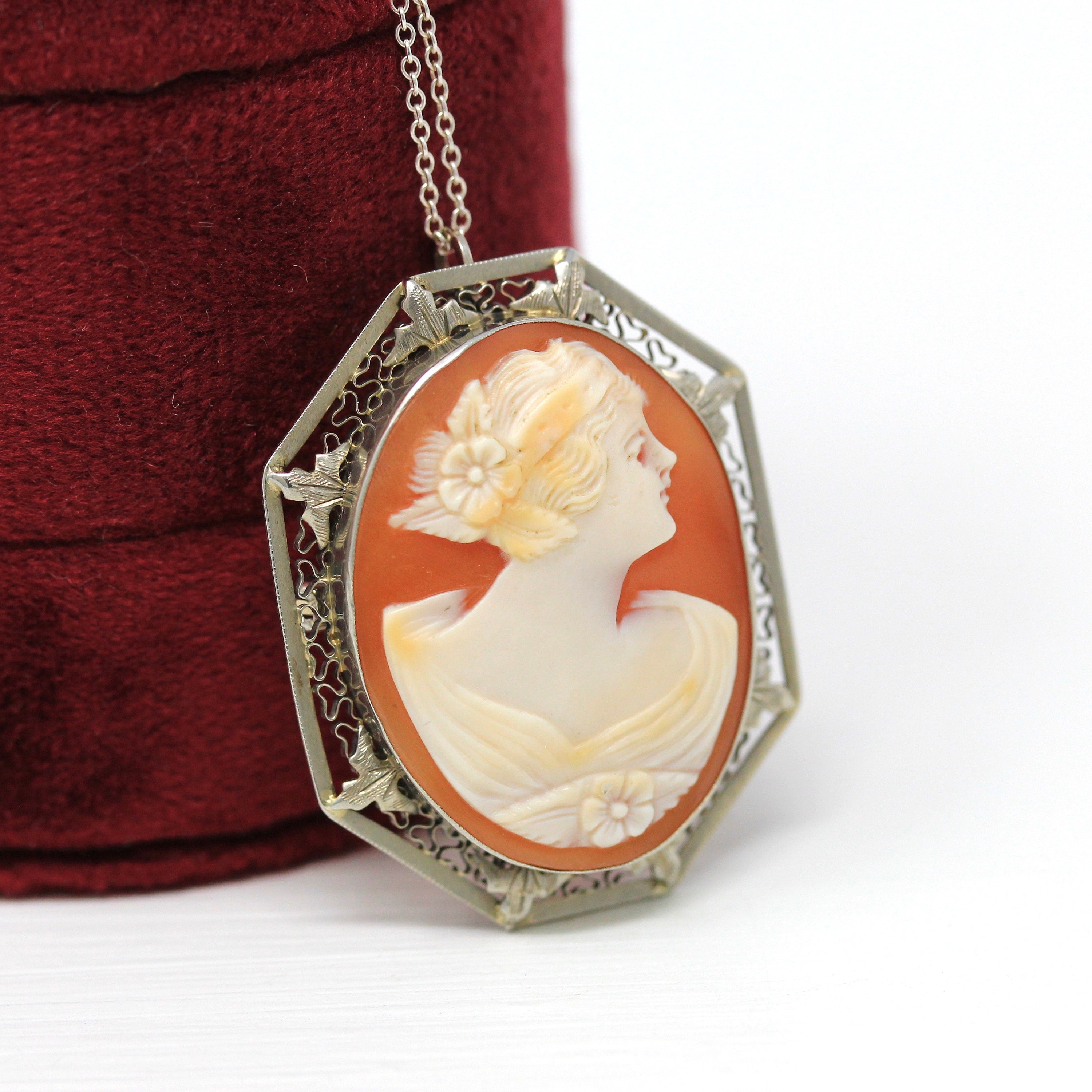 Graceful Vintage 9k Cameo Pendant, Seed selling Pearls - 1930s Art Deco Vintage Cameo