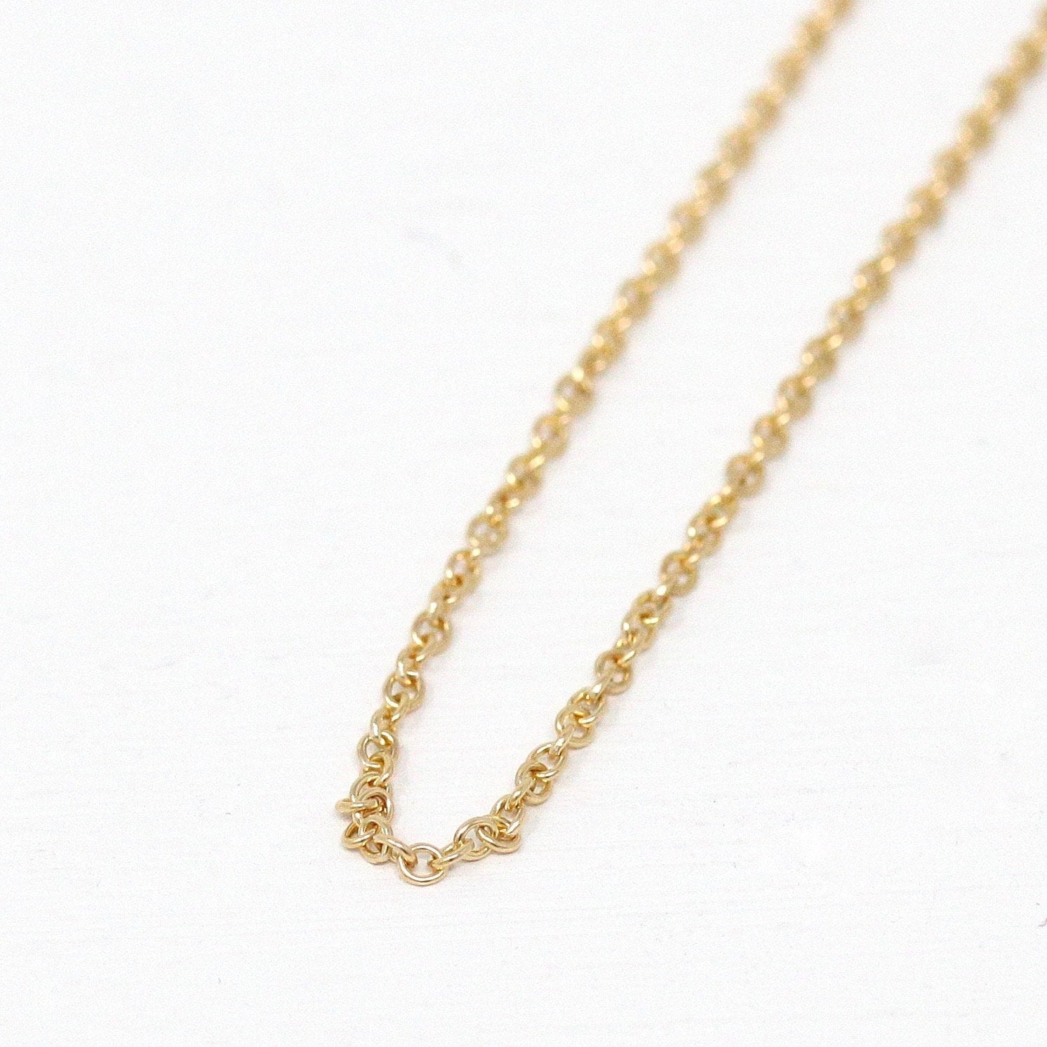 Gold Filled Chain - 20 Inch 14/20 GF Necklace - 1.3 mm Dainty Cable Neck Chain with Spring Ring - Bright Finish, Wholesale Jewelry Supply