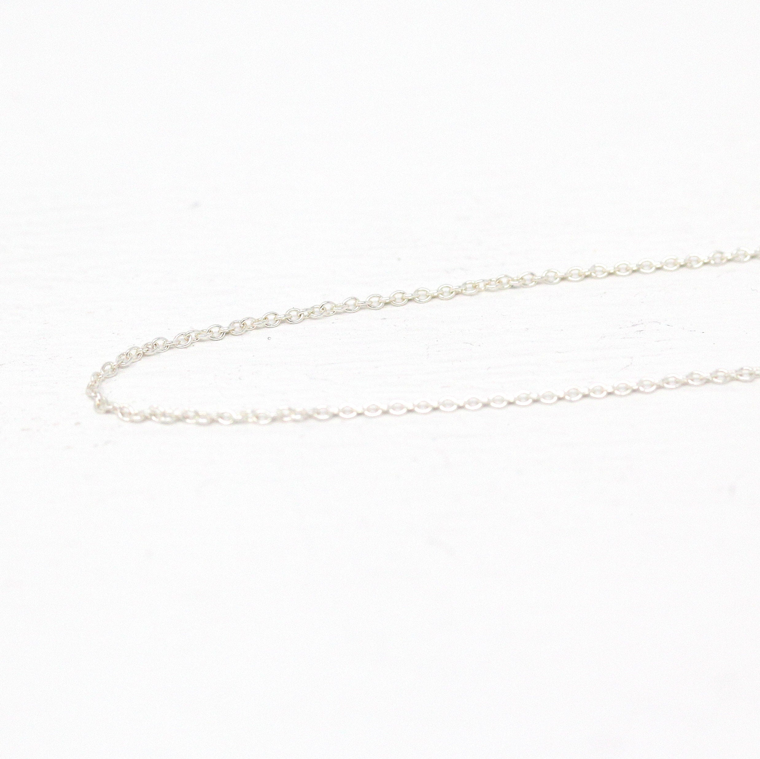 Sterling Silver Chain - 20 Inch Cable Link 1.1 mm Twenty Inch Polished 925 Silver - Dainty Brand New Necklace Spring Clasp Finished Supply