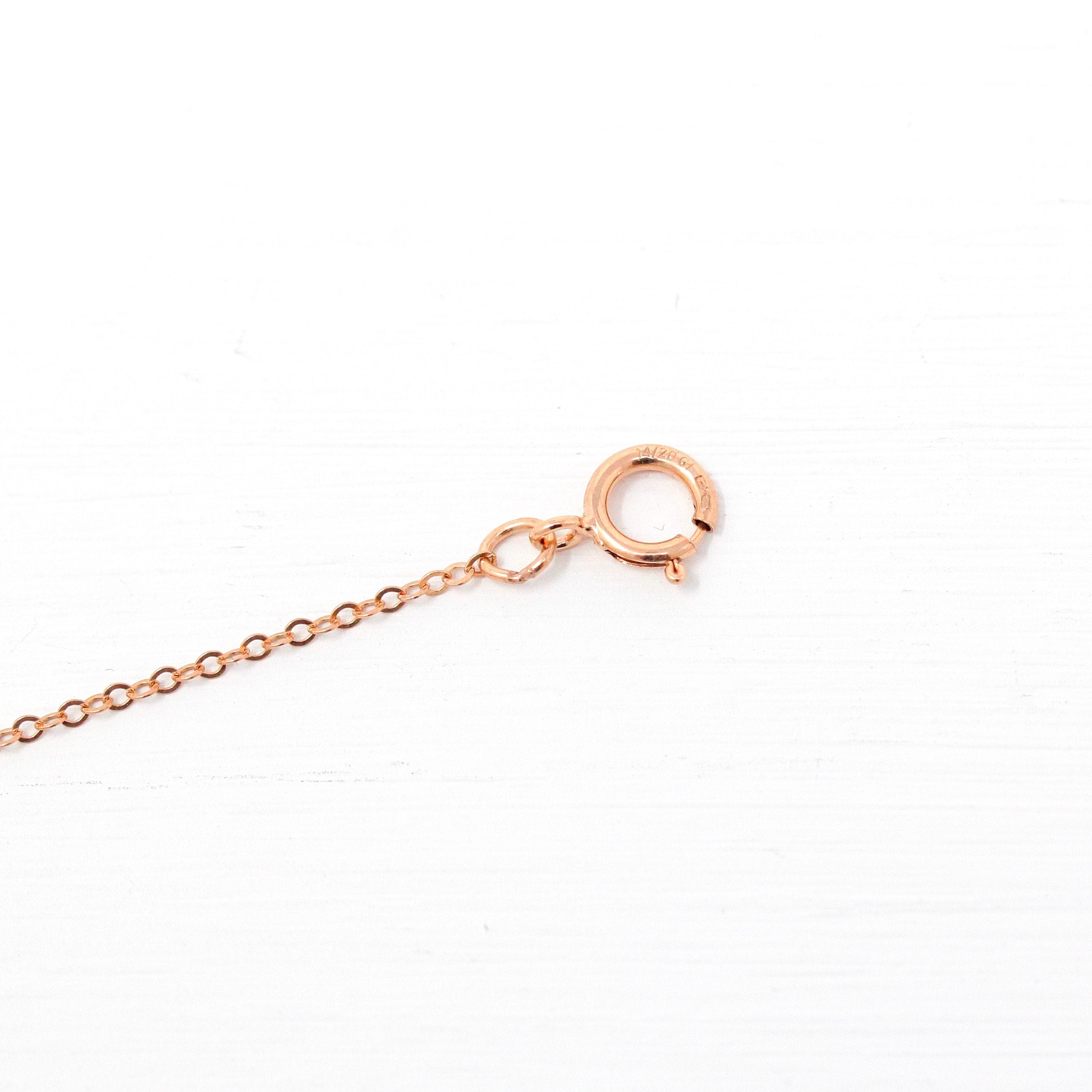 14k Rose Gold Filled Chain - 20 Inch 14/20 GF Necklace - 1.2 mm Flat Dainty Cable Chain Spring Ring Clasp - Pink GF 20" New Jewelry Supply