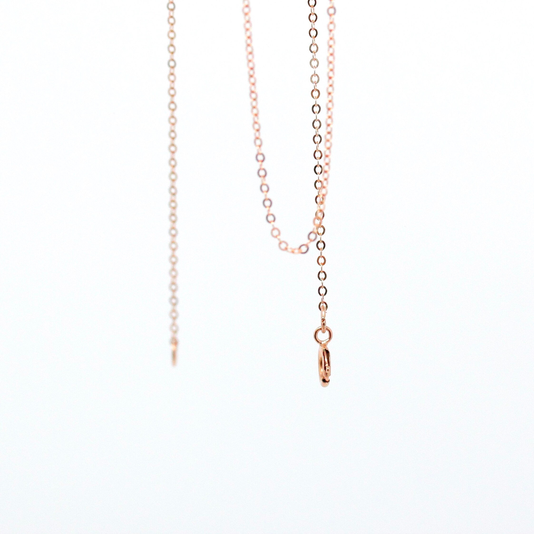 14k Rose Gold Filled Chain - 16 Inch 14/20 GF Necklace - 1.2 mm Flat Dainty Cable Chain Spring Ring Clasp - Pink GF 16" New Jewelry Supply