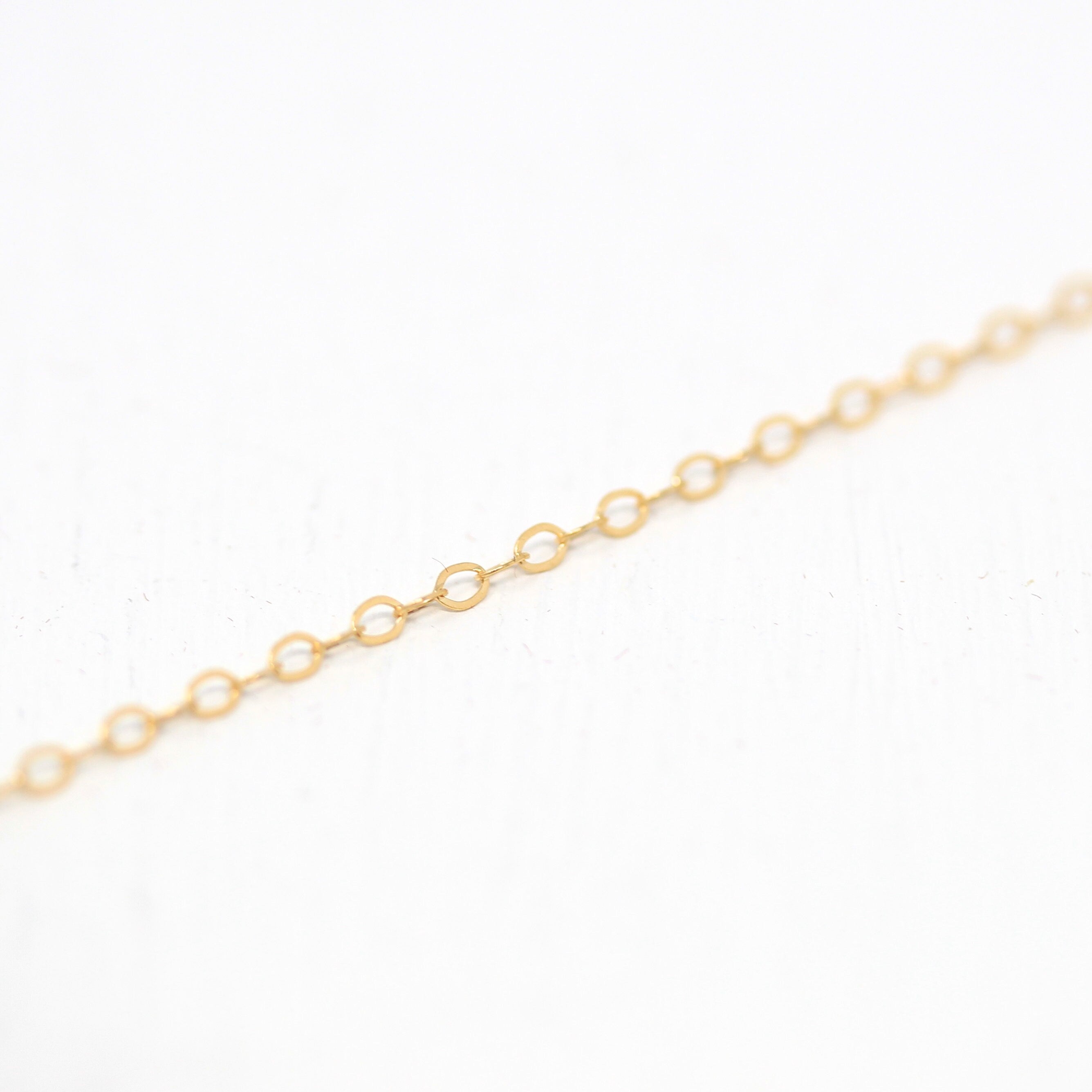 Gold Filled Chain - 14 Inch 14/20 GF Necklace - 1.5 mm Flat Cable Neck Chain with Spring Ring - Bright Finish New Wholesale Jewelry Supply