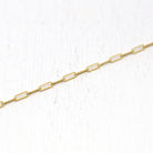 14k Yellow Gold Paperclip Chain - Art Deco Style 18 Inch High Polished Dainty Link Fine Jewelry - 1.5 mm Lobster Claw Clasp Necklace Supply