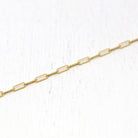 14k Yellow Gold Paperclip Chain - Art Deco Style 18 Inch High Polished Dainty Link Fine Jewelry - 1.5 mm Lobster Claw Clasp Necklace Supply