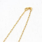 14k Yellow Gold Paperclip Chain - Art Deco Style 18 Inch High Polished Dainty Link Fine Jewelry - 1.5 mm Lobster Claw Clasp Necklace Supply