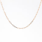 14k Rose Gold Paperclip Chain - Art Deco Style 18 Inch High Polished Dainty Link Fine Jewelry - 1.5 mm Lobster Claw Clasp Necklace Supply