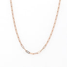 14k Rose Gold Paperclip Chain - Art Deco Style 18 Inch High Polished Dainty Link Fine Jewelry - 1.5 mm Lobster Claw Clasp Necklace Supply