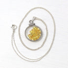 Yellow Sapphire Shaker Locket - Handcrafted Sterling Silver Lucite Genuine 2.5 CTW Gemstones Pendant - Fancy Baguette Cut Necklace Jewelry