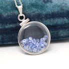 Sapphire Shaker Locket - Handcrafted Sterling Silver Pendant Necklace Charm - Genuine Blue 2 Carats Gemstones September Birthstone Jewelry