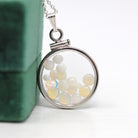 Opal Shaker Locket - Handcrafted Sterling Silver Lucite Clear Pendant Necklace Charm - October Birthstone Genuine 1.5 CTW Gemstones Jewelry