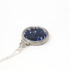 Sapphire Shaker Locket - MJV Handcrafted Sterling Silver Genuine Gems Clear Pendant - 2.5 Carats TW Blue Round Gemstone September Birthstone