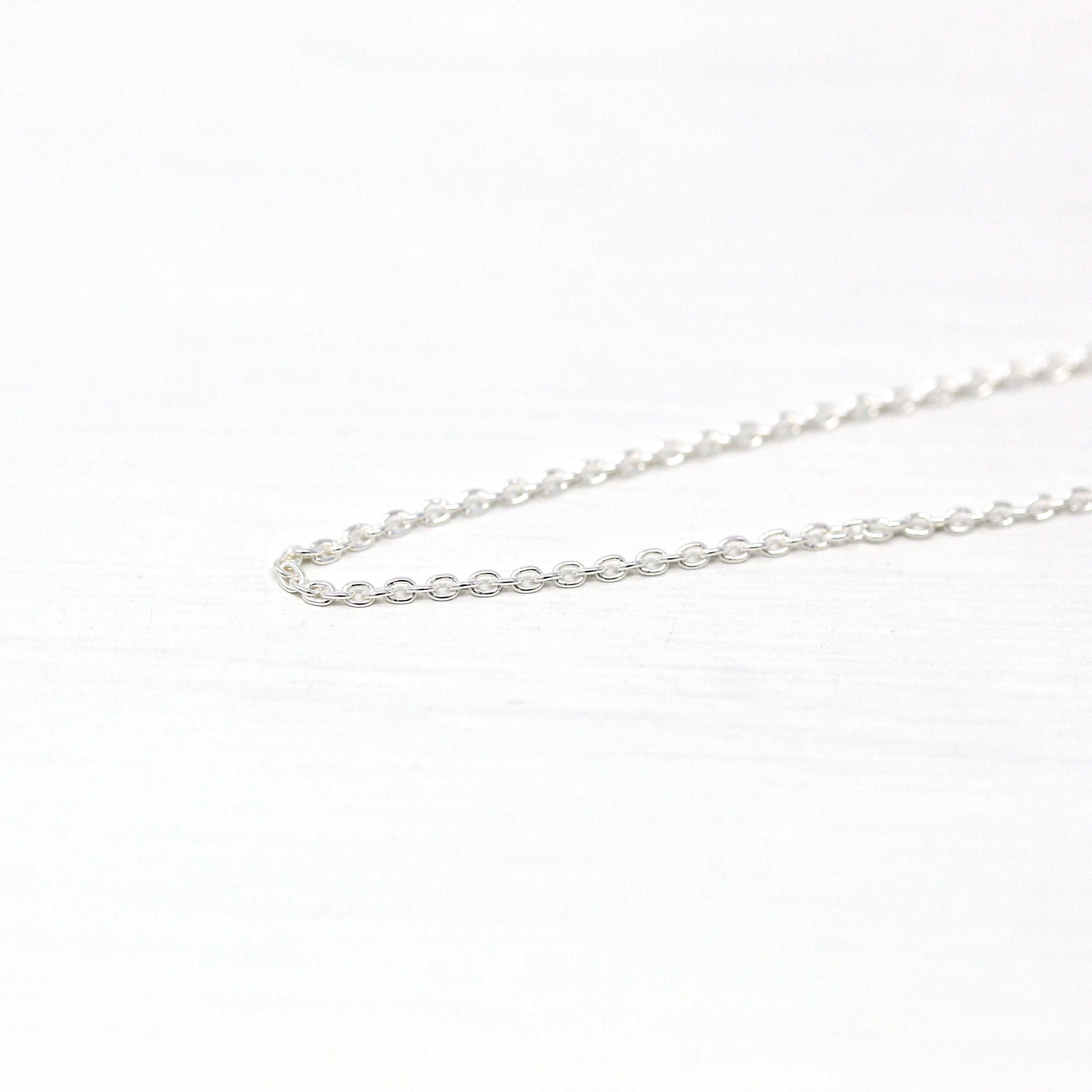 Sterling Silver Chain - 18 Inch Cable Link - 1 mm Eighteen Inch Polished .925 Silver New Necklace Spring Clasp Finished Jewelry Supply