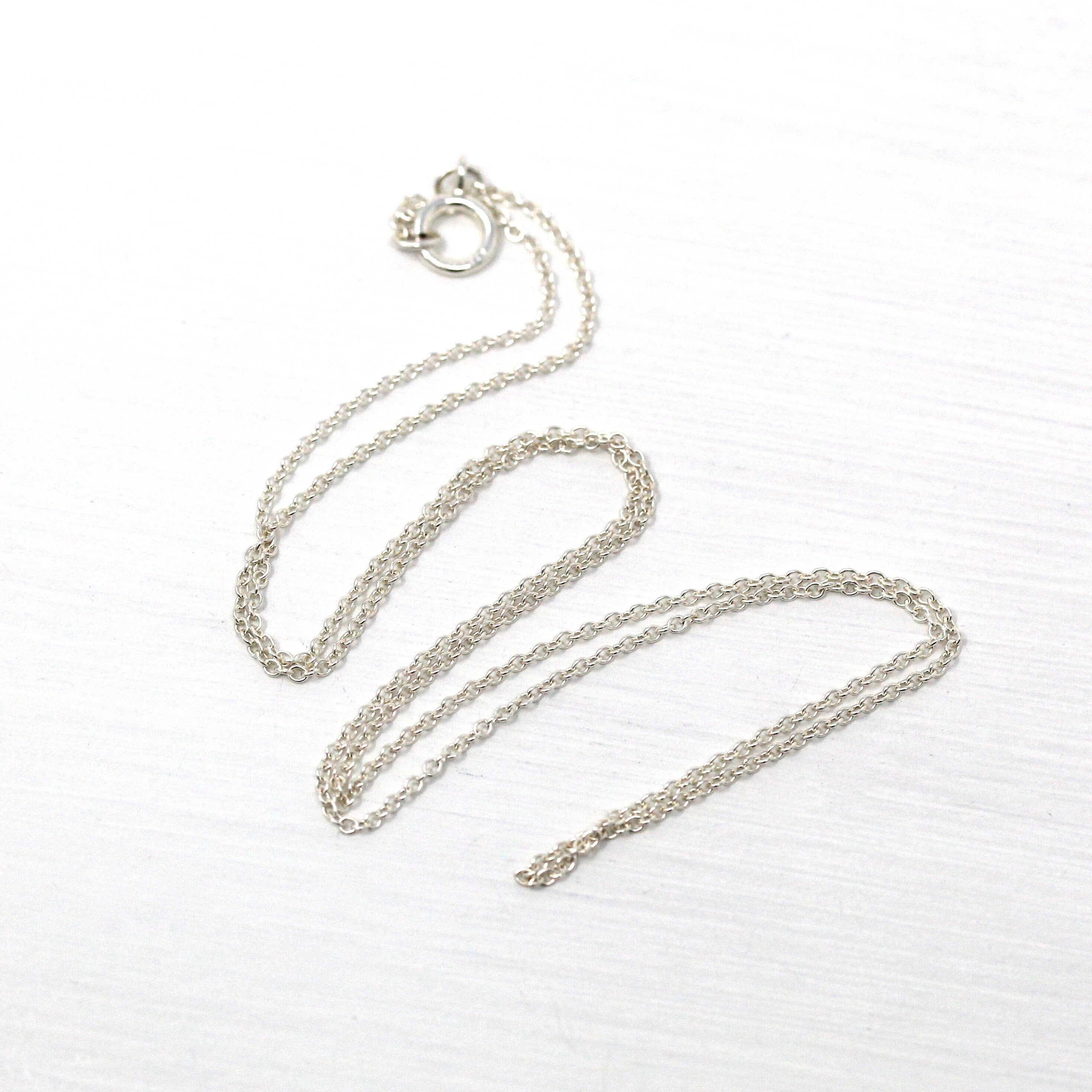 Sterling Silver Chain 16 inch Cable Link Fashion Accessory Sixteen inch 925 Dainty New Necklace Spring Clasp Finished Jewelry Supply
