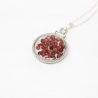 Garnet Shaker Locket - Handcrafted Sterling Silver Genuine Gems Clear Pendant - New 2.5 CTW Red Round Gemstones January Birthstone Jewelry