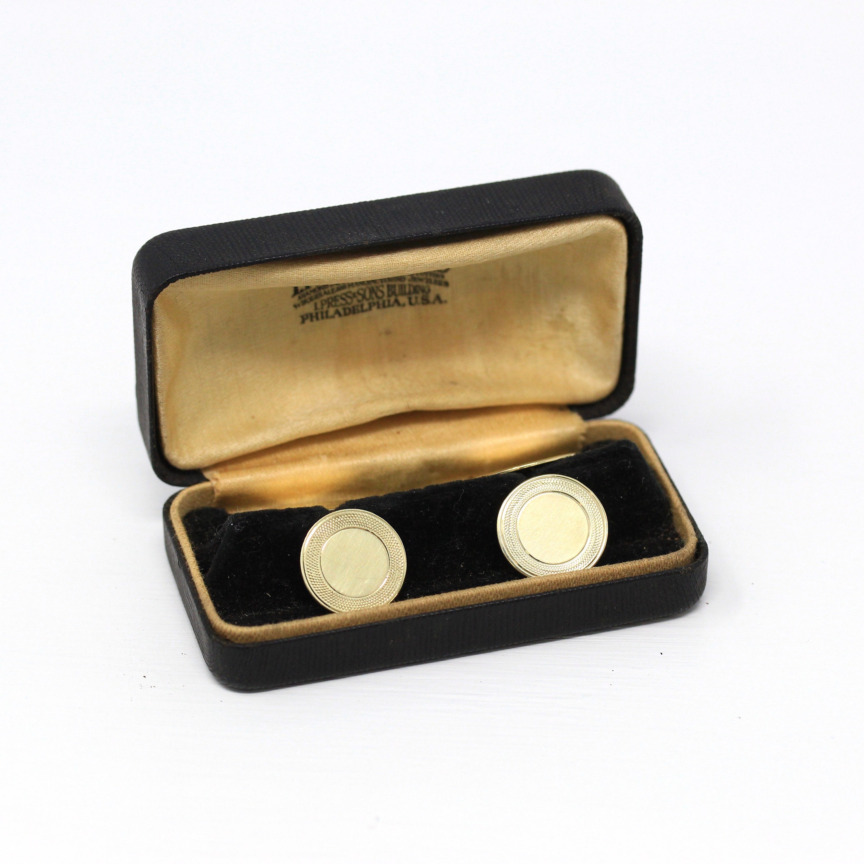 Art Deco Snap Cufflinks, Art Deco Gold Filled Engine Turned high quality Cufflinks