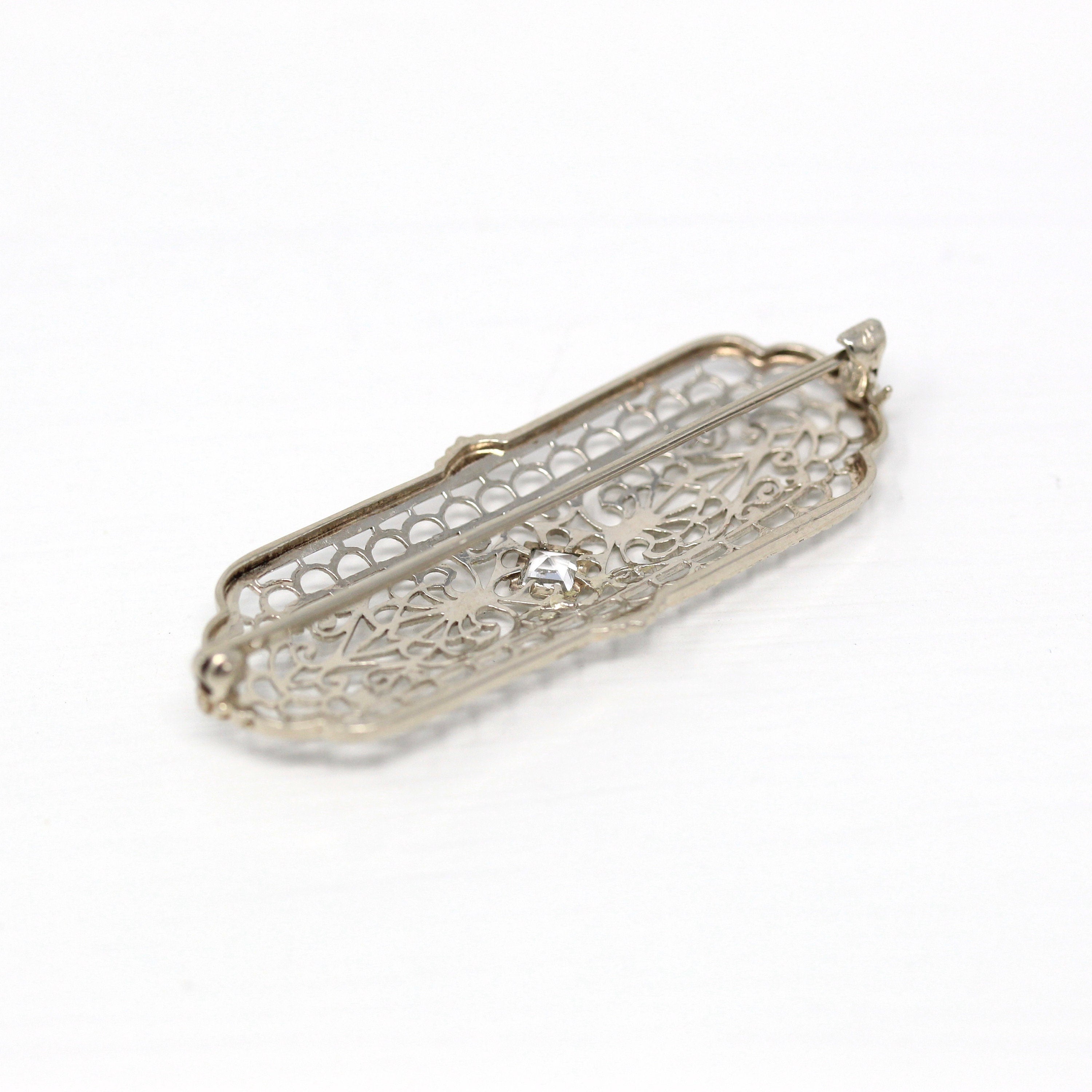 Antique 10K white gold brooch outlets pin