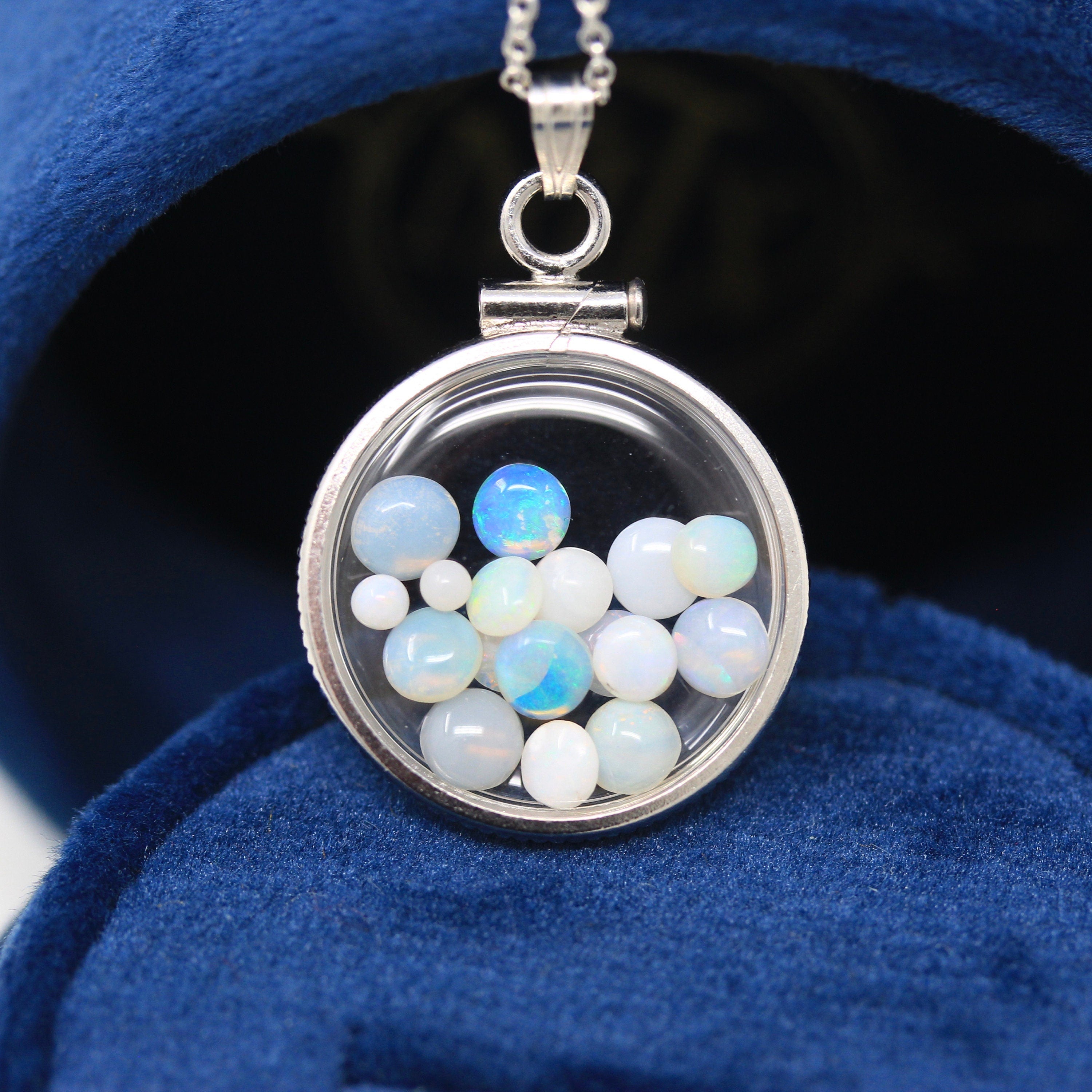 Genuine White Opal Necklace, popular Beautiful Opal pendant, October Birthstone