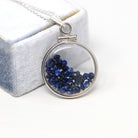 Sapphire Shaker Locket - MJV Handcrafted Sterling Silver Genuine Gems Clear Pendant - 2.5 Carats TW Blue Round Gemstone September Birthstone