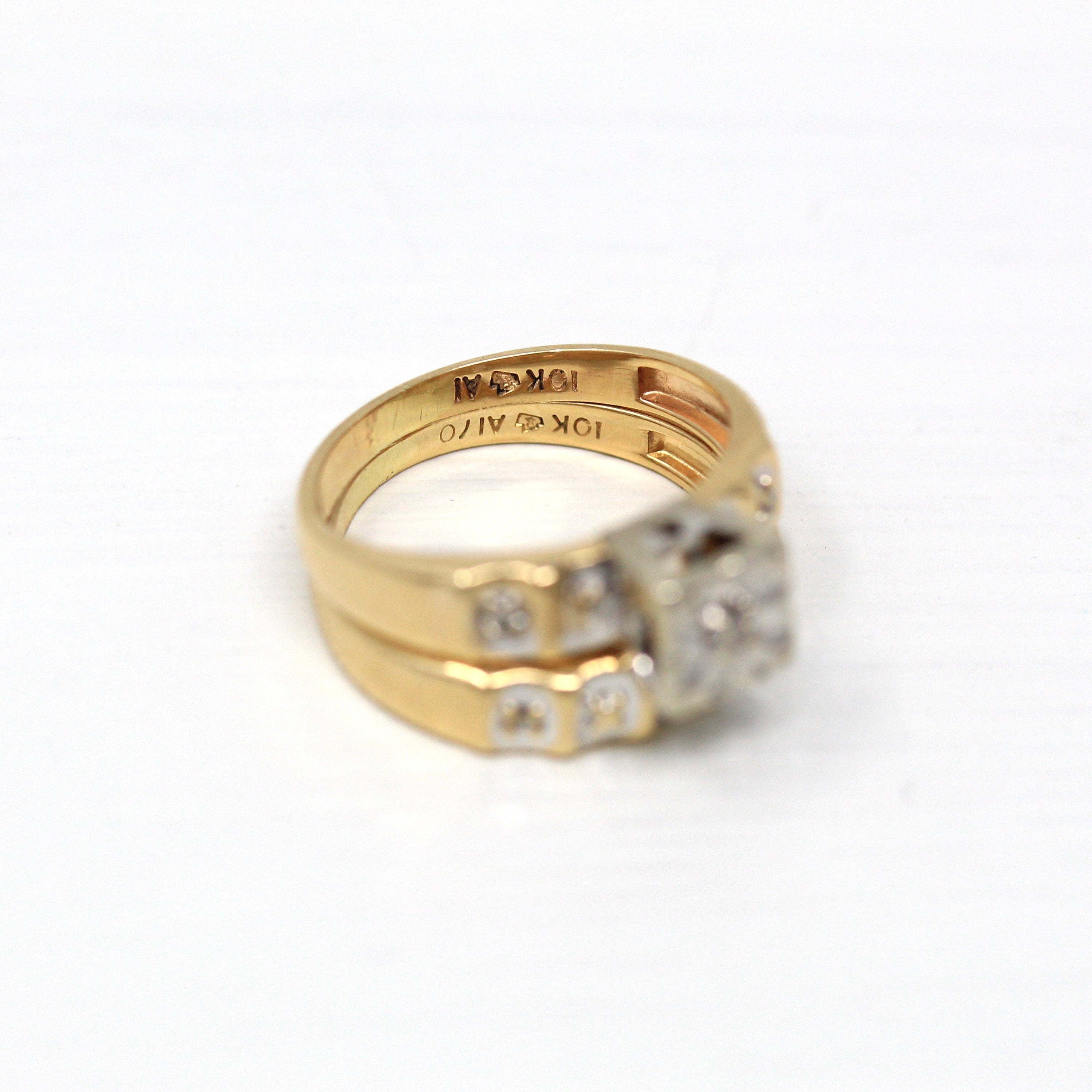 10K Yellow and White Gold Genuine Diamond online Ring