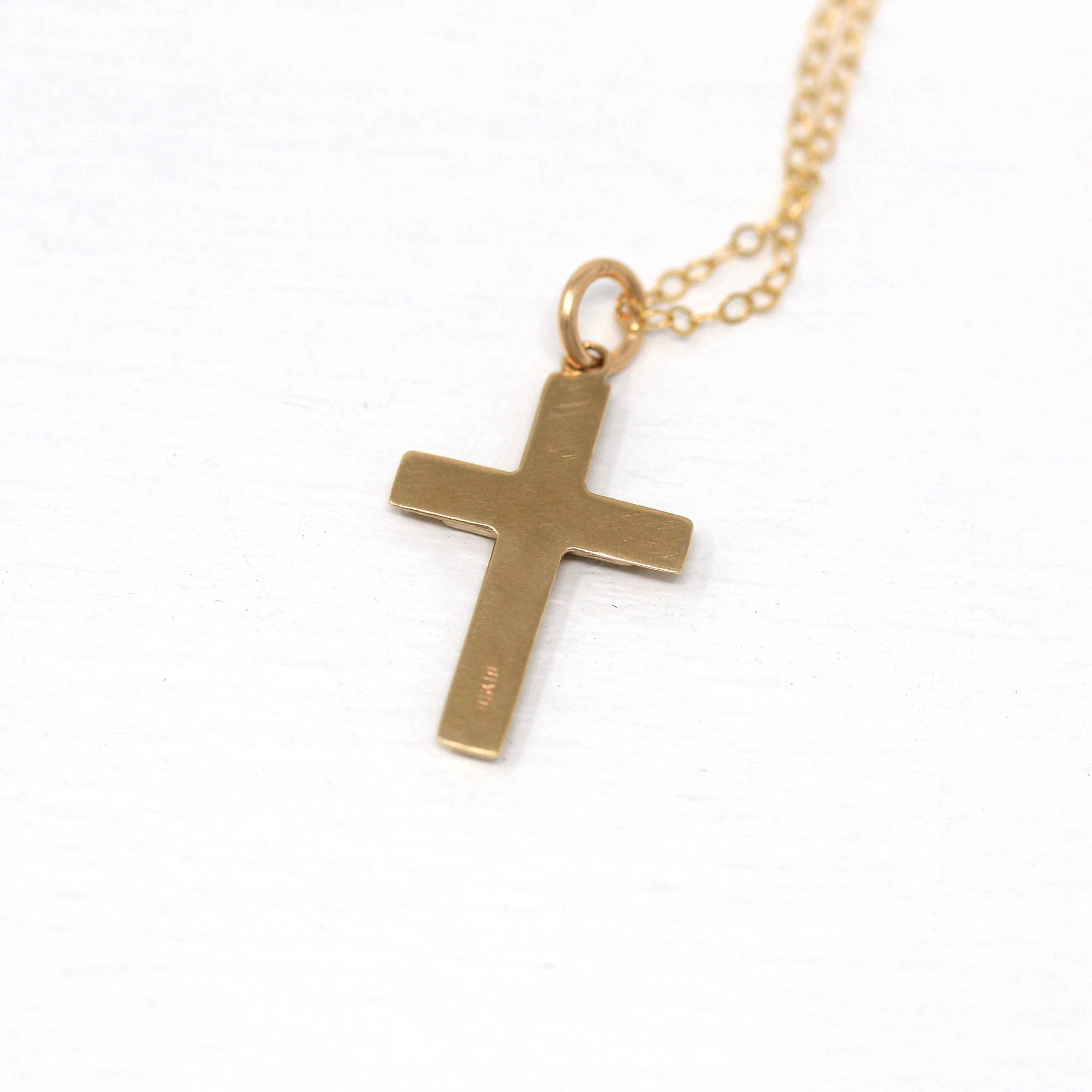 Vintage 10K Yellow fashion Gold Unisex Cross Pendant