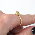 Sale - Genuine Diamond Ring - Retro 14k Yellow Gold Round Faceted .04 CT Gem - Vintage Circa 1970s Era Size 6 1/2 April Birthstone Jewelry