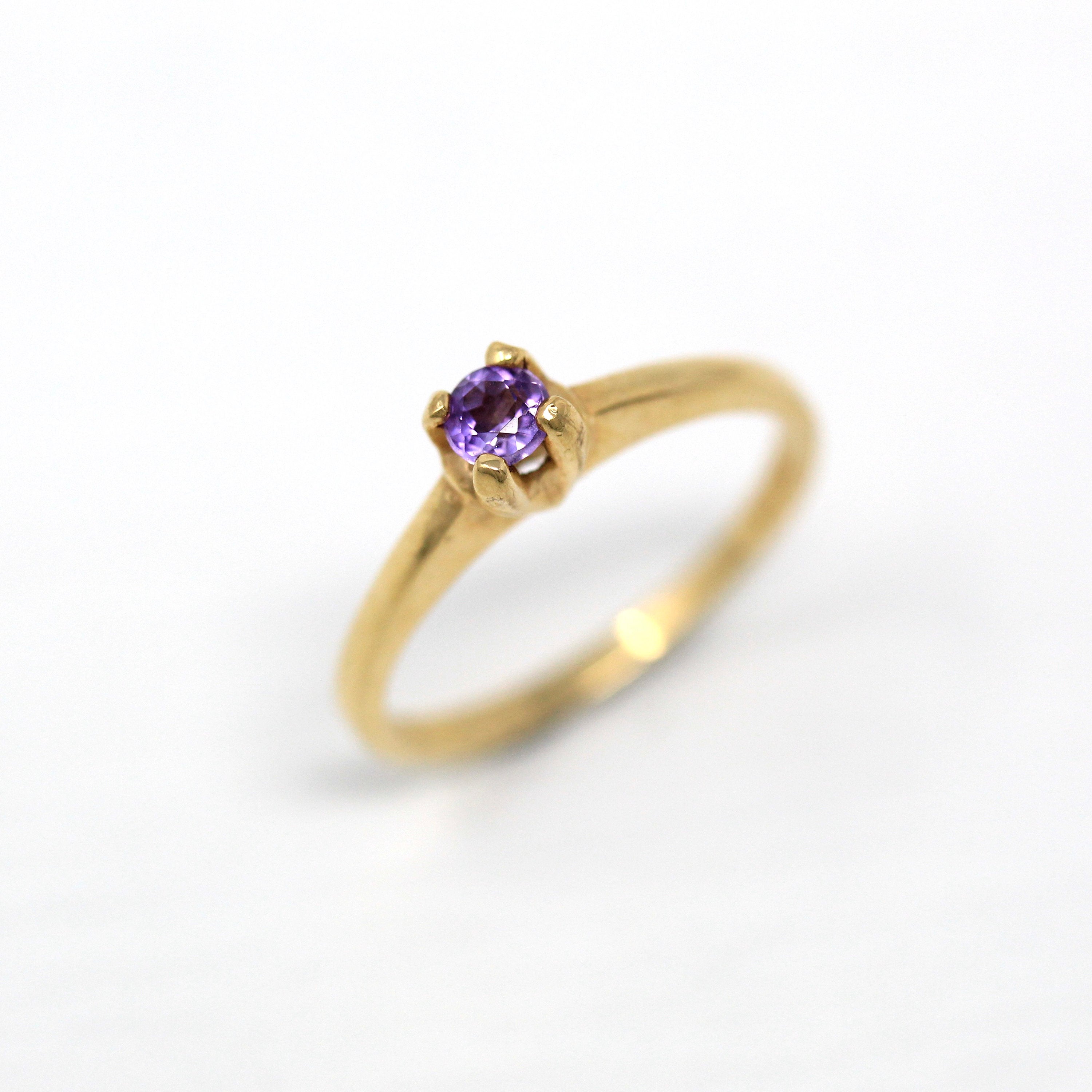 Buy 14k Solid Gold Amethyst Ring Adorable!