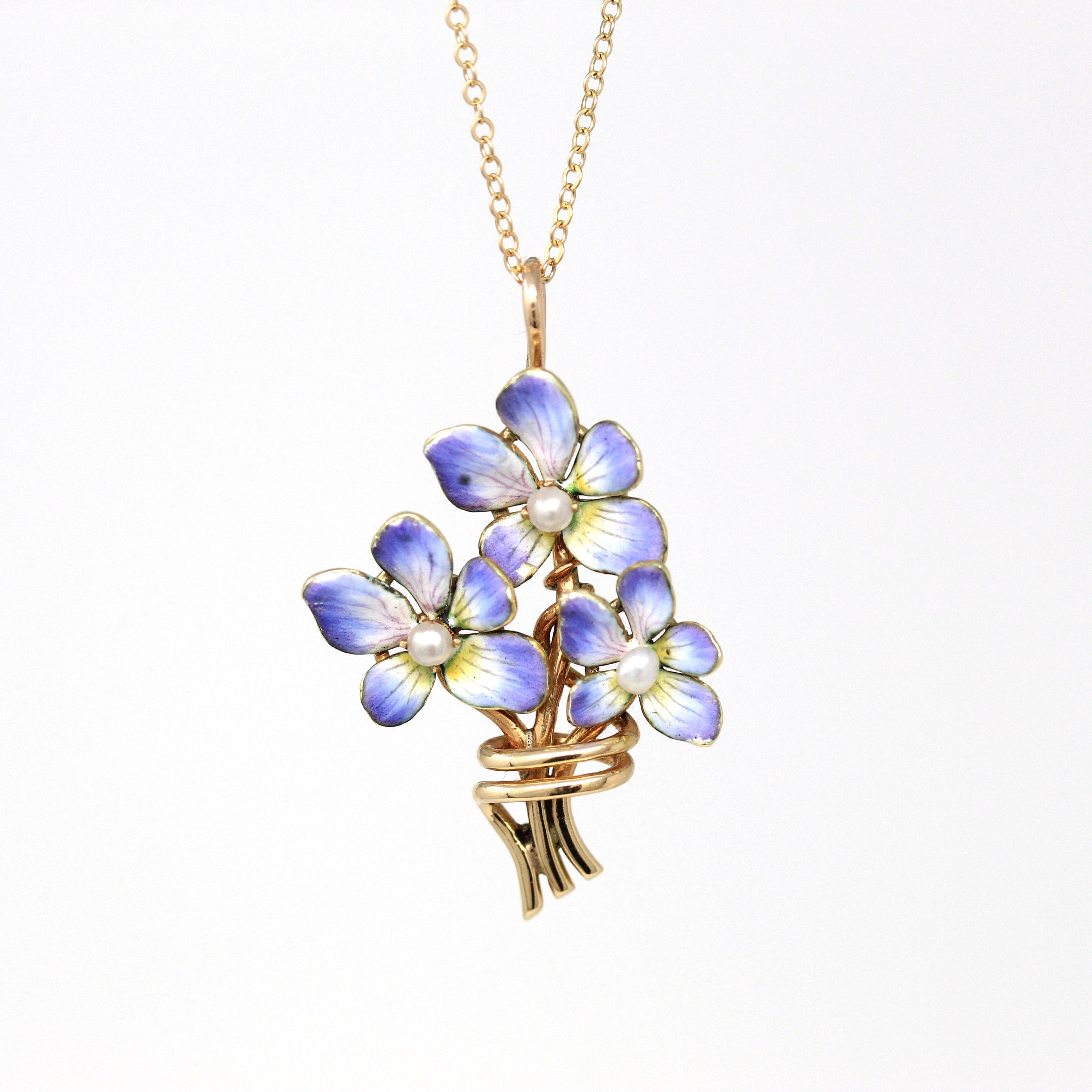 Enamel pansy jewelry outlet