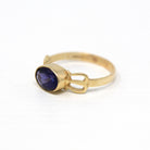 Sale - Modern Iolite Ring - Estate 9k Yellow Gold Genuine .98 CT Purple Violet Gem Edinburgh Hallmarks - Circa 1990s Size 7 Bow Fine Jewelry