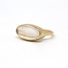 Sale - Genuine Moonstone Ring - 14k Yellow Gold Vintage 3.22 CT Oval Cabochon Cut Gem - Estate Circa 2000's Era Size 5 3/4 Statement Jewelry