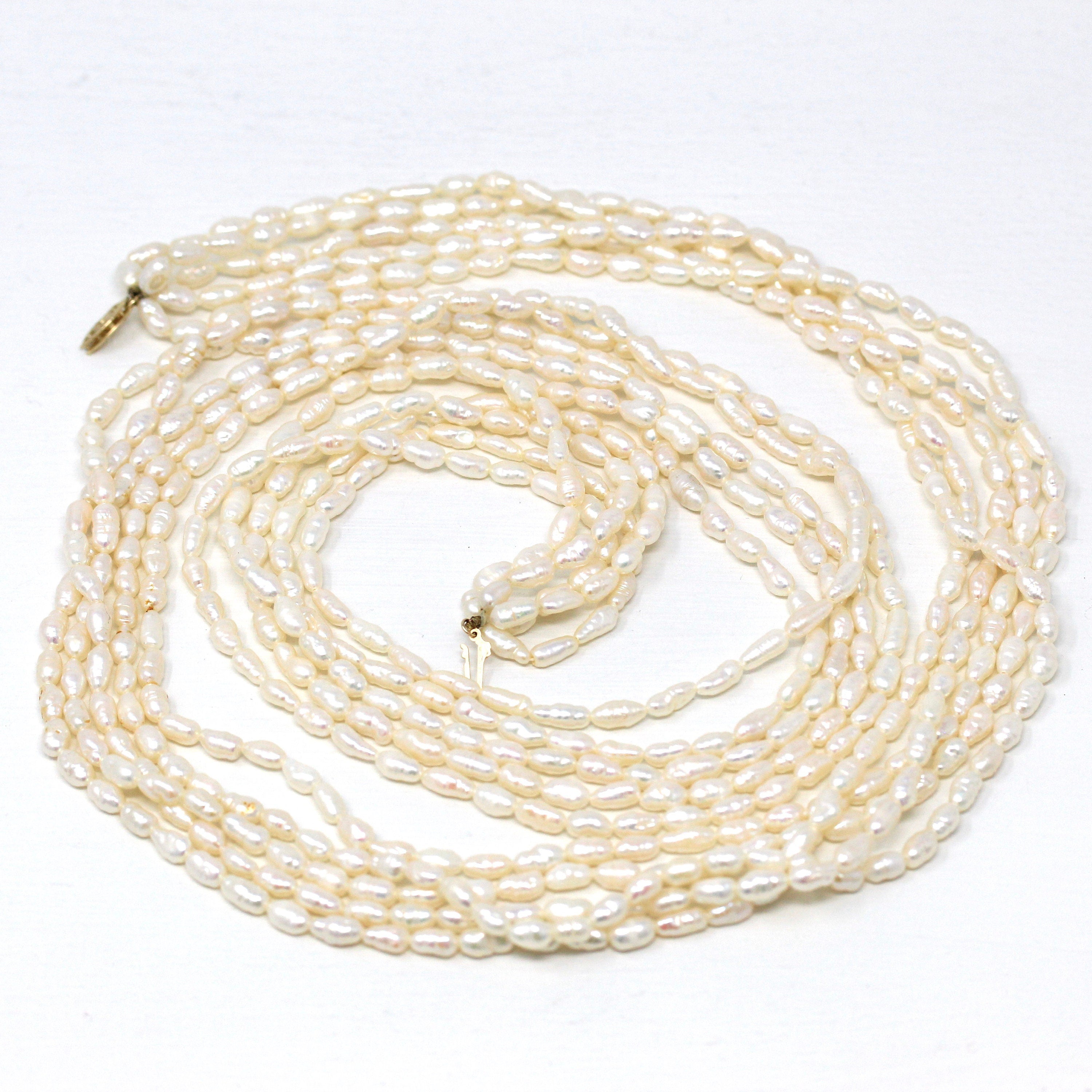 14k newest rice pearl gold necklace!