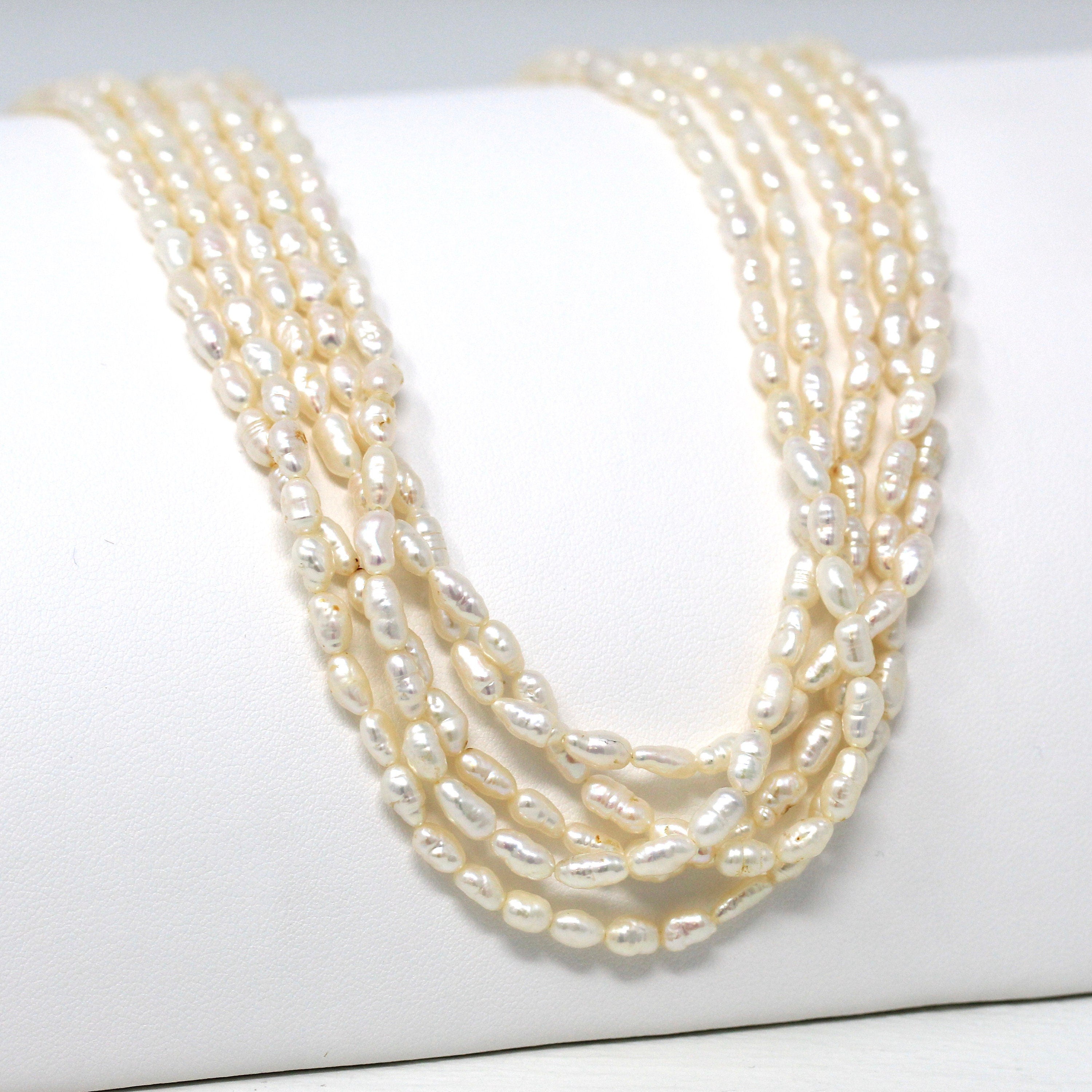 14K Yellow 2024 Gold Multi Strand Pearl 32