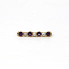 Sale - Genuine Amethyst Brooch - Edwardian 14k Yellow Gold Round Faceted Purple .60 CTW Gems Pin - Circa 1910s Cultured Pearls Fine Jewelry