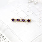 Sale - Genuine Amethyst Brooch - Edwardian 14k Yellow Gold Round Faceted Purple .60 CTW Gems Pin - Circa 1910s Cultured Pearls Fine Jewelry