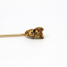 Sale - Antique Stick Pin - Victorian 22k Yellow Gold Nugget & Gold Filled Stem - Vintage Circa 1890s Era Fashion Accessory Textured Jewelry