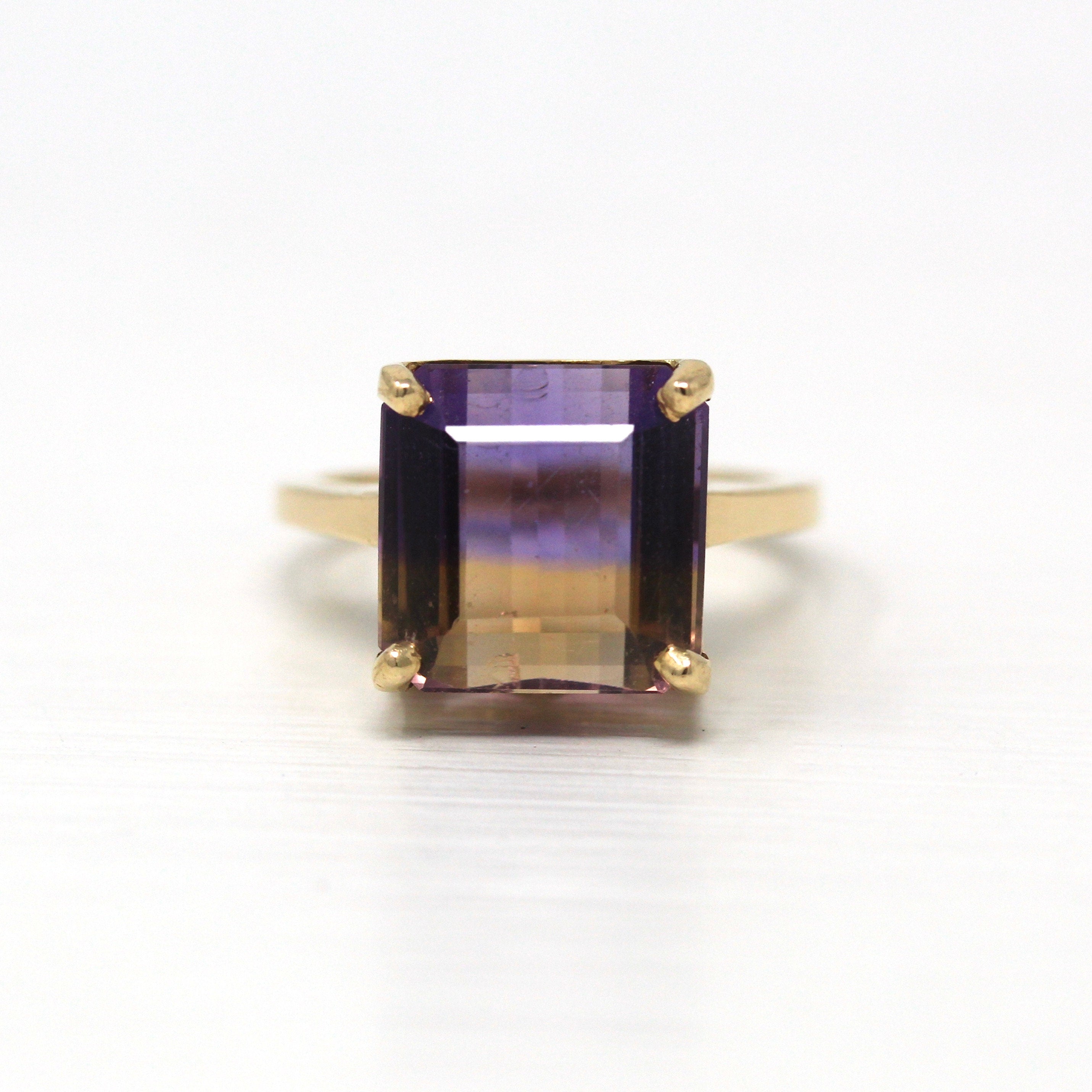 *STUNNING * bi-color Ametrine vintage statement ring shops 6.76 - 7