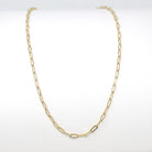 18 Inch Paperclip Chain - 14k Gold Filled Drawn Flat Bright Finish Necklace - 2.8 mm Spring Ring Clasp Layering Fashion Accessory Jewelry