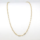 18 Inch Paperclip Chain - 14k Gold Filled Drawn Flat Bright Finish Necklace - 2.8 mm Spring Ring Clasp Layering Fashion Accessory Jewelry