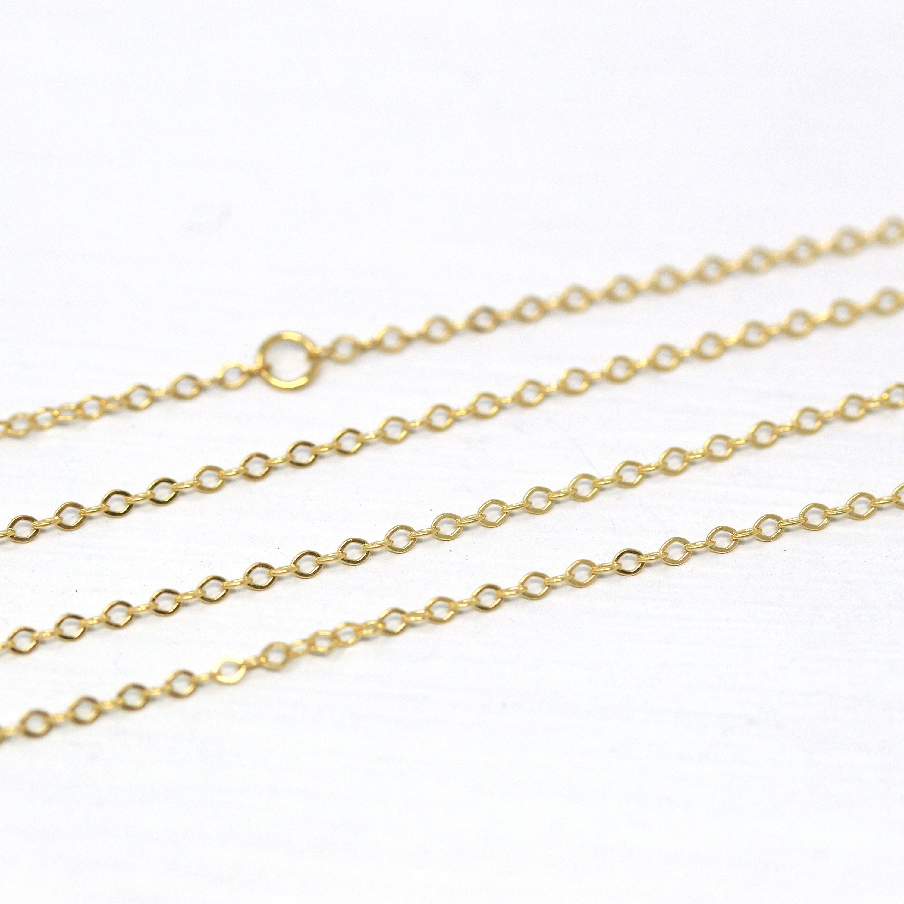 10k Yellow Gold Chain - Adjustable 18 to 17 to 16 Inch 1.3 mm Double Extendable Piatto Necklace - Polished Cable Link Fine Jewelry Supply