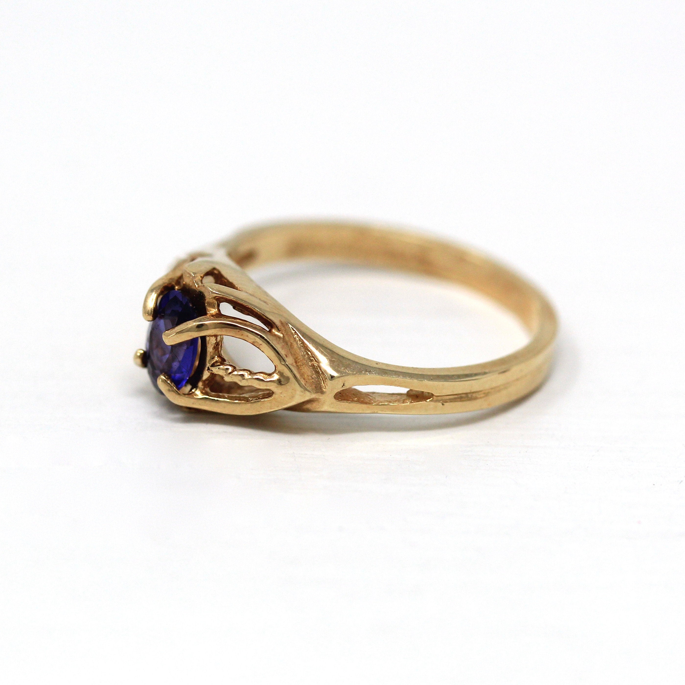 10kt Antique retailer sapphire and diamond ring