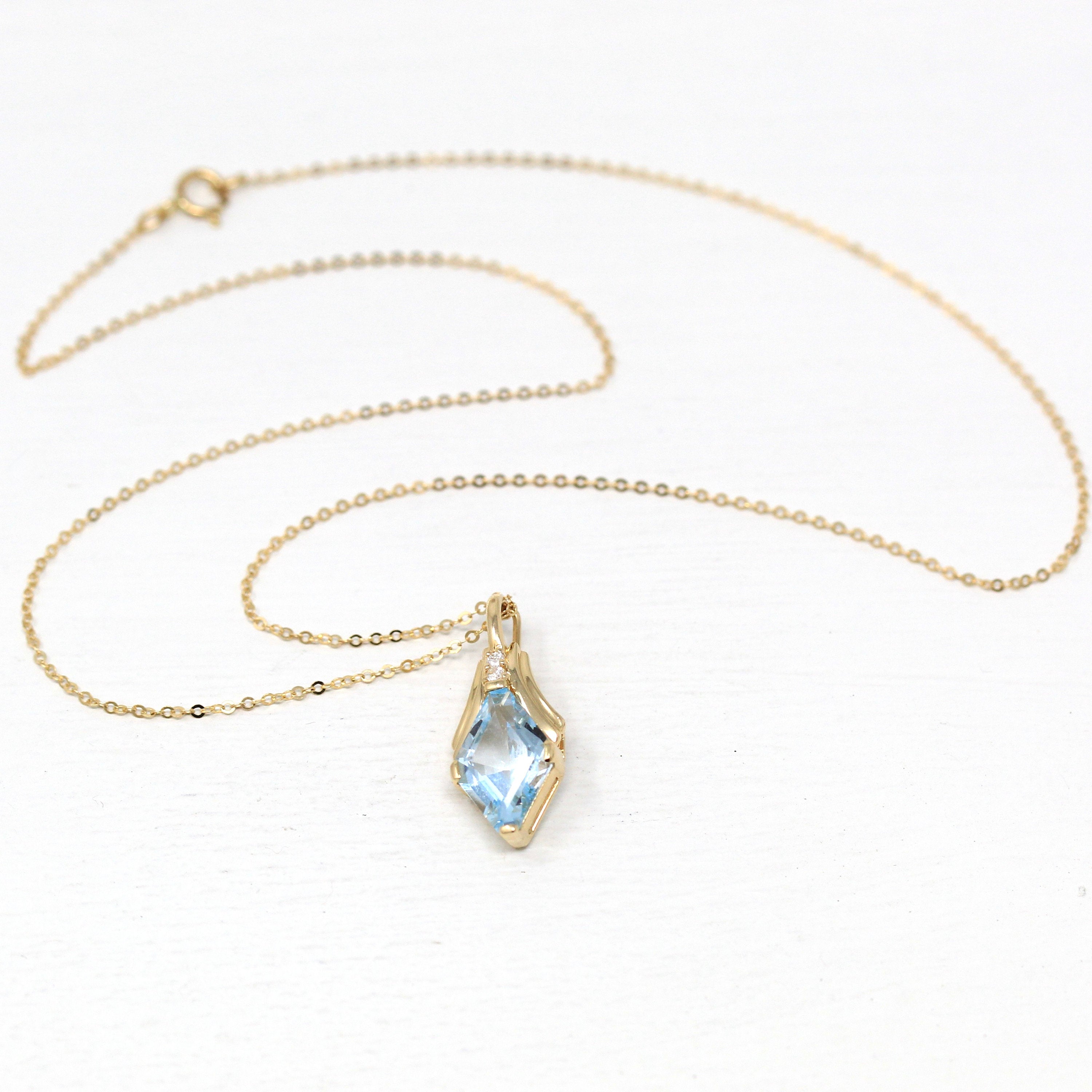 0.50 Carat Sky Blue Topaz 10Kt Solid online Yellow Gold Necklace Pendant Jewelry (Necklace Chain not Included) 5mm