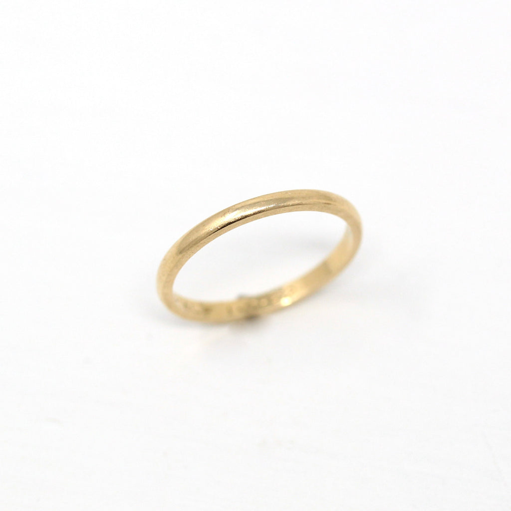 Sale - Dated 1982 Band - Modern 14k Yellow Gold Engraved "JEH to ALF 1-9-82" Ring - Estate Circa 1980s Era Size 4 3/4 Wedding Unisex Jewelry