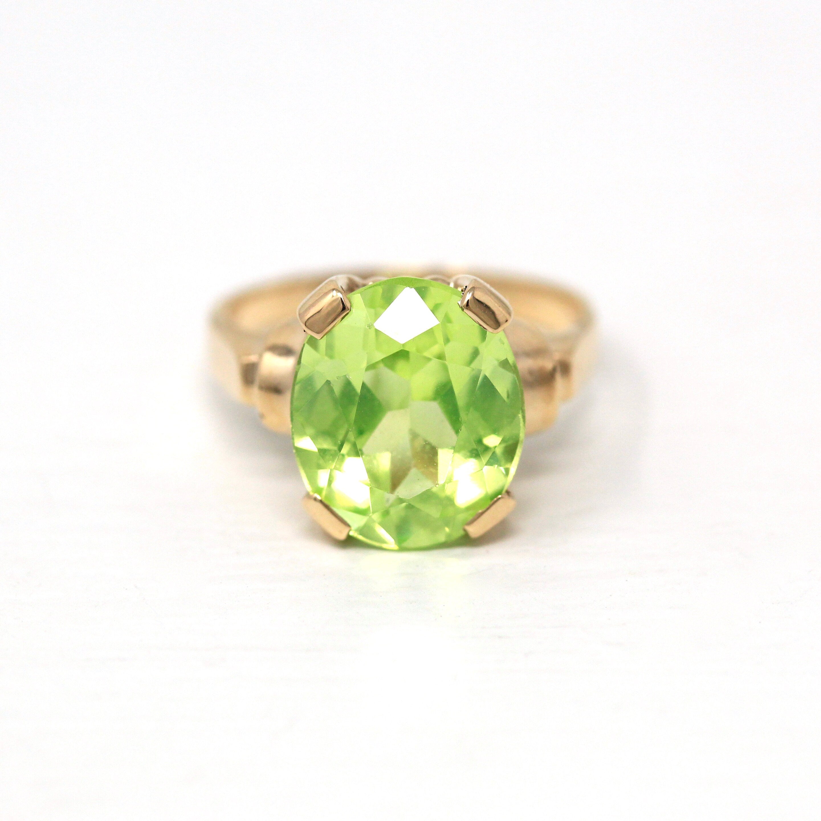 Taxco Green 2024 Spinel Sterling Ring-1940s!