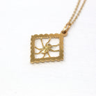 Spider Web Charm - Estate 18k Yellow Gold Figural Arachnid Necklace Pendant - Modern Circa 2000's Era Dainty Fine Charlotte's Web Jewelry