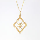 Spider Web Charm - Estate 18k Yellow Gold Figural Arachnid Necklace Pendant - Modern Circa 2000's Era Dainty Fine Charlotte's Web Jewelry