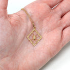 Spider Web Charm - Estate 18k Yellow Gold Figural Arachnid Necklace Pendant - Modern Circa 2000's Era Dainty Fine Charlotte's Web Jewelry