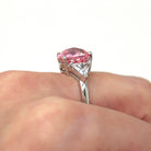 Pink CZ Ring - Estate 14k White Gold Cubic Zirconia Fancy Cut Stones - Modern Circa 2000s Era Size 7 1/4 Statement 10.70 CT Fine Y2K Jewelry