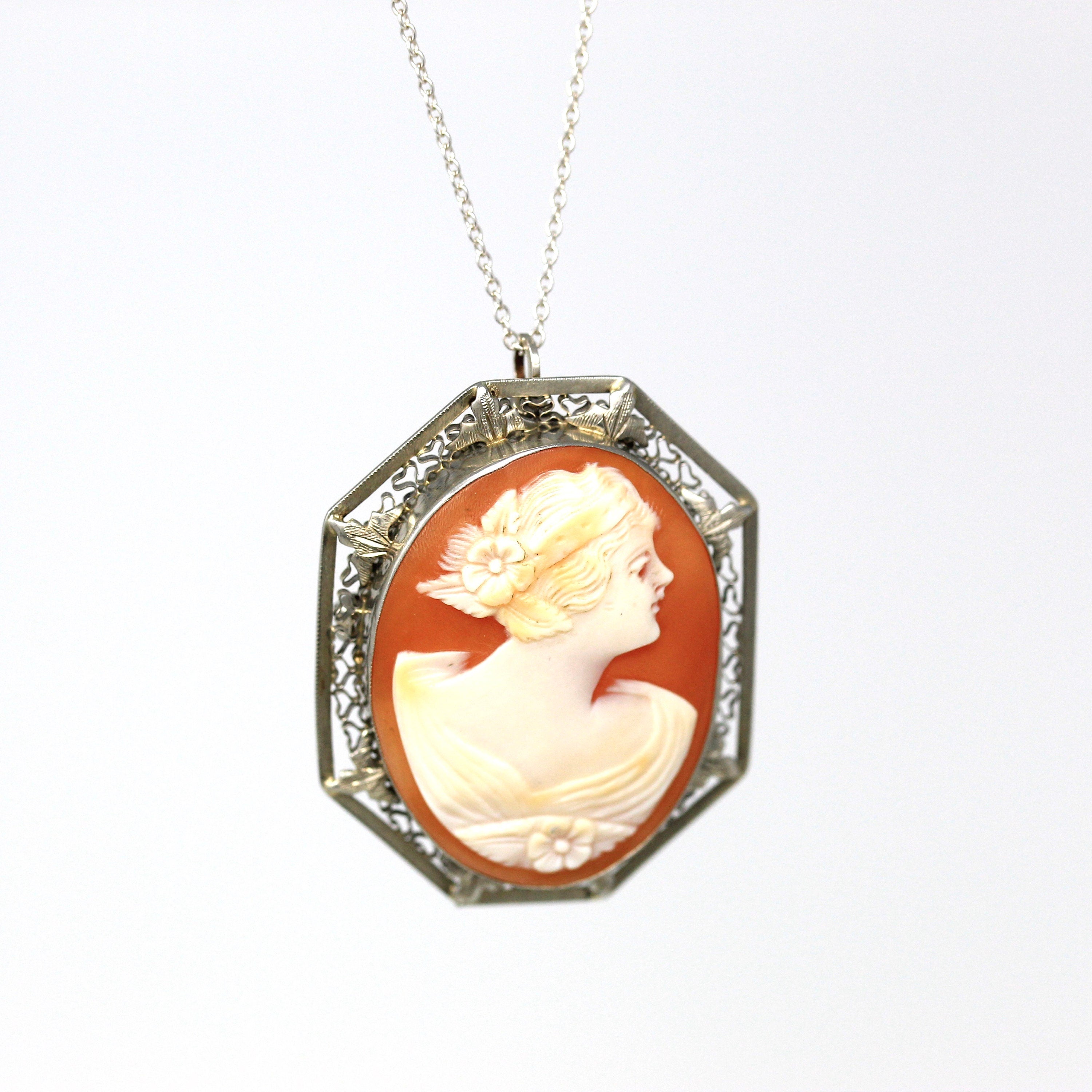 10k Antique Cameo Pendant and deals Necklace