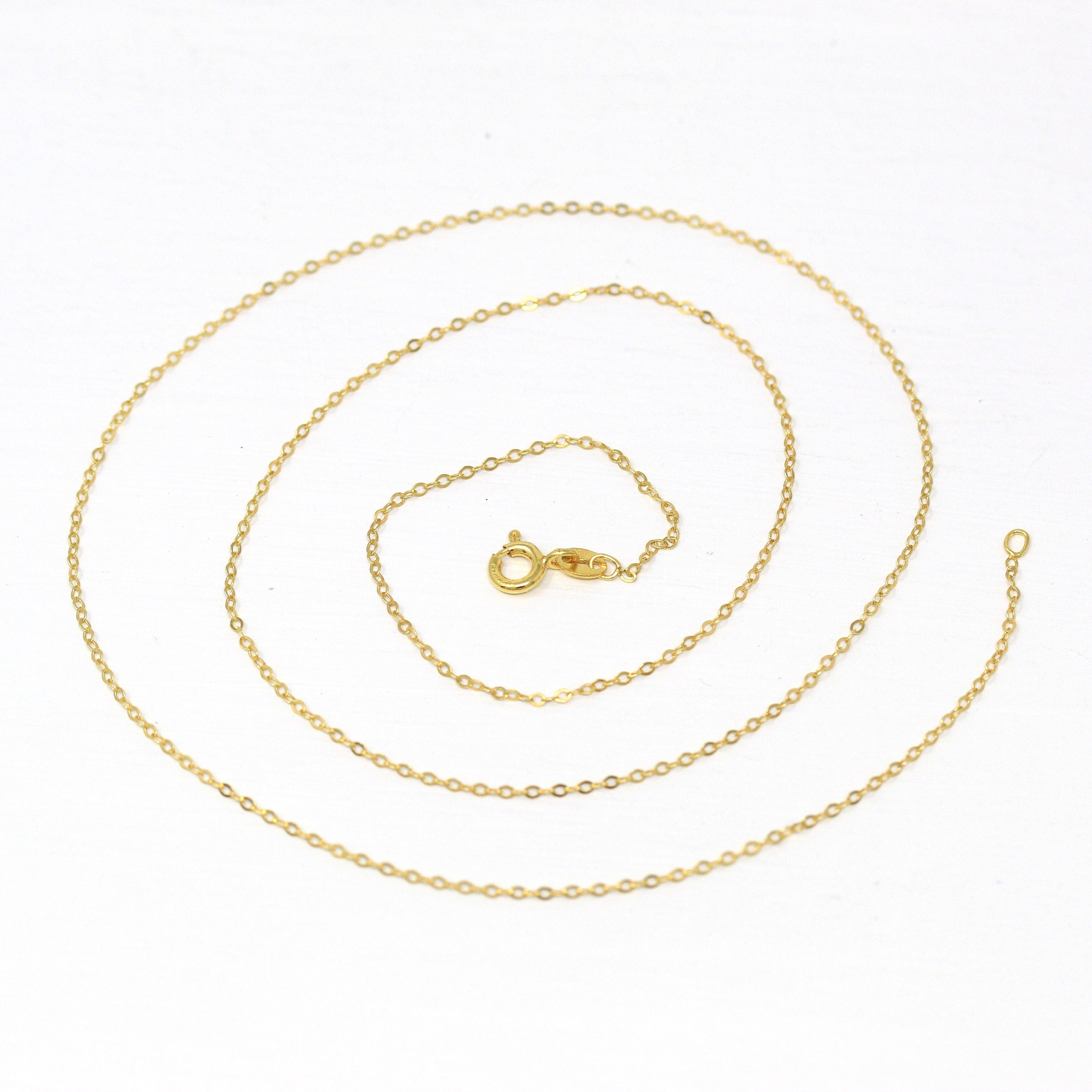 Gold Filled Chain - 24 Inch 14/20 GF Necklace - 1.3 mm Dainty Cable Neck Chain with Spring Ring - Bright Finish Wholesale New Jewelry Supply