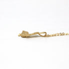 Modern Pelican Charm - Estate 14k Yellow Gold Figural Diamond Cut Water Bird Pendant Necklace - Circa 2000s Era Michael Anthony Fine Jewelry