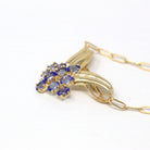 Genuine Tanzanite Charm - Estate 14k Yellow Gold Oval Faceted 2.10 CTW Gemstones Pendant - Modern Circa 1990s Era Statement Fine 90s Jewelry